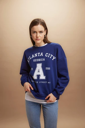 DEFACTO Oversize Fit Printed Long Sleeve Sweatshirt