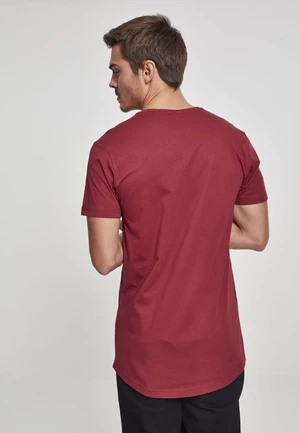 Shaped long t-shirt in burgundy color