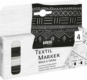 Kreul 92751 Textile Marker Black & White Set Sada textilných fixiek 2 mm Black & White 4 ks