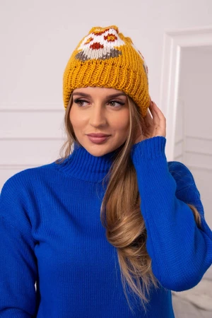 Women's cap Ofelia K349 mustard