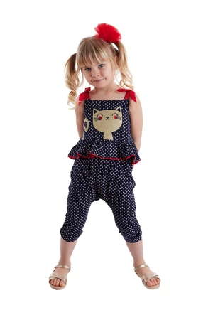 Denokids Cat Polka Dot Girl's Jumpsuit