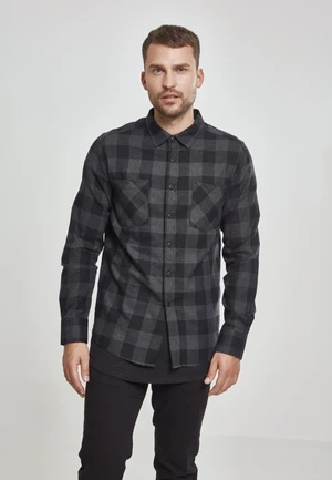 Plaid flannel shirt blk/cha