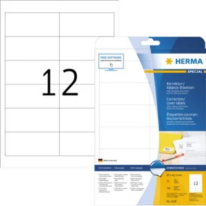 Herma 4228 etikety (A4) 97 x 42.3 mm papier, matný  biela 300 ks permanentné korekčné etikety