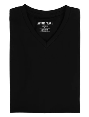 John & Paul Poriadne tričko John & Paul - čierne (V-neck) - 03 - Sportovec (M)