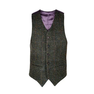 Walker Slater Tweedová vesta Walker Slater Martin - Green Donegal Windowpane - EU 48 / UK 38