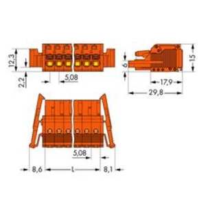 Zásuvkový konektor na kabel WAGO 2231-319/037-000, 113.22 mm, pólů 19, rozteč 5.08 mm, 10 ks