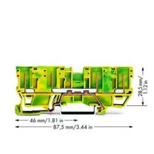 Svorka ochranného vodiče WAGO 769-207, osazení: Terre, zásuvná svorka, 5 mm, zelená, žlutá, 50 ks