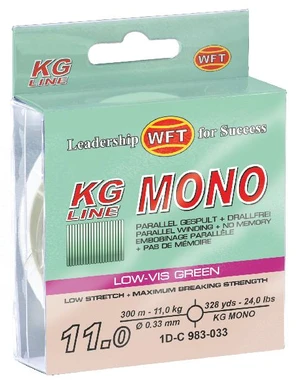 Wft vlasec kg mono green 300 m - 0,33 mm 11 kg