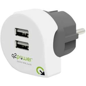 USB nabíječka Q2 Power 3.300100, bílá, zelená