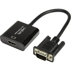 LogiLink CV0060  adaptér [1x VGA zástrčka - 1x HDMI zásuvka] čierna  45.00 cm