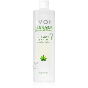 Avon Cannabis Sativa Oil Cleanse & Calm odličovací micelární voda se zklidňujícím účinkem 400 ml