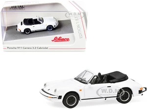 Porsche 911 Carrera 3.2 Cabriolet White 1/87 (HO) Diecast Model Car by Schuco