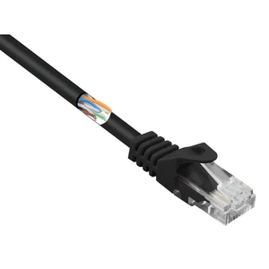 Basetech BT-2270737 RJ45 sieťové káble, prepojovacie káble CAT 5e U/UTP 2.00 m čierna s ochranou 1 ks