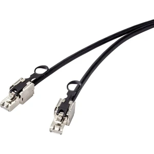 Renkforce RF-4538224 RJ45 sieťové káble, prepojovacie káble CAT 6A S/FTP 5.00 m čierna so sťahovacím krúžkom na odblokov