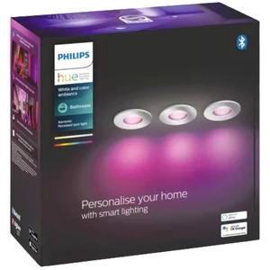 Philips Lighting Hue LED vstavané svietidlo 871951435539200  Hue White & Col. Amb. Xamento Einbauspot silber 3er pevne z