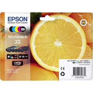 Epson Ink T3337, 33 originál kombinované balenie čierna, foto čierna, zelenomodrá, purpurová, žltá C13T33374511