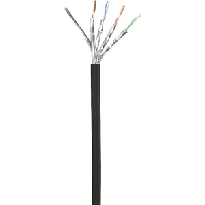 Renkforce RF-3432076 RJ45 sieťové káble, prepojovacie káble CAT 6 S/FTP 2.00 m čierna s ochranou, pozlátené kontakty, sa