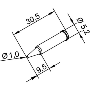 Ersa 102 PD LF 10 spájkovací hrot ceruzková forma, ERSADUR Veľkosť hrotov 1 mm  obsah, množstvo obsiahnutého obsahu na o