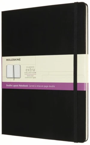 Moleskine Zápisník černý XL, tvrdý linkovaný-čistý