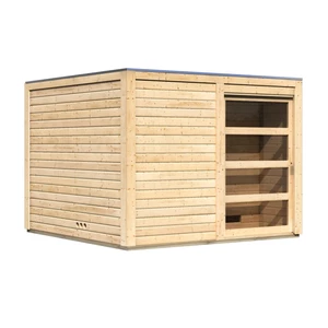 Vonkajšia fínska sauna s predsieňou 276 x 276 cm Dekorhome Smrek