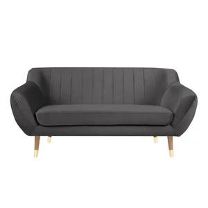 Sivá zamatová pohovka Mazzini Sofas Benito, 158 cm