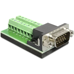 Delock 65424 VGA adaptér [1x VGA zástrčka - 1x skrutkové svorky] čierna  0.00 m