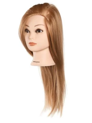 Cvičná hlava dámská s umělými vlasy ANABELLE, Original Best Buy - blond 30 - 40 cm (0030095) + dárek zdarma