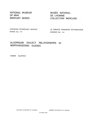 Algonquin dialect relationships in Northwestern Quebec