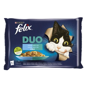 FELIX Fantastic DUO Multipack 12(4x85g) treska a losos/ losos a sardinky/ sleď a pstruh/ pstruh a makrela