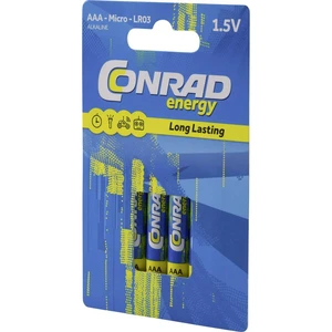 Conrad energy LR03 mikrotužková batérie typu AAA  alkalicko-mangánová 1300 mAh 1.5 V 4 ks