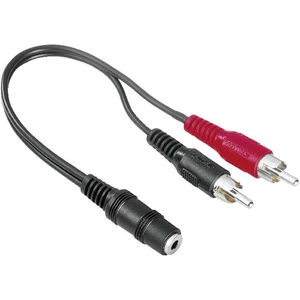 Hama 48920 48920 cinch / jack audio Y adaptér [2x cinch zástrčka - 1x jack zásuvka 3,5 mm] čierna