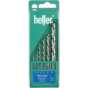 Heller 17735 D HSS sada špirálových vrtákov do kovu 6-dielna 2 mm, 3 mm, 4 mm, 5 mm, 6 mm, 8 mm  kobalt DIN 338 valcová