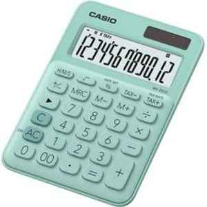 Casio MS-20UC stolní kalkulačka zelená Displej (počet míst): 12 solární napájení, na baterii (š x v x h) 105 x 23 x 149.5 mm