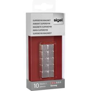 Sigel SuperDym C5 Strong Cube-Design, GL193 magnet, (š x v x h) 10 x 10 x 10 mm, krychle, stříbrná, 10 ks