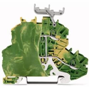 Dvojitá svorka ochranného vodiče WAGO 2000-2207/099-000, osazení: Terre, pružinová svorka, 4.20 mm, zelená, žlutá, 50 ks
