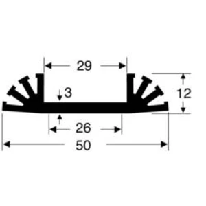 Chladič Fischer Elektronik SK 31 50 SA, 50 x 12 x 50 mm, 6,8 kW