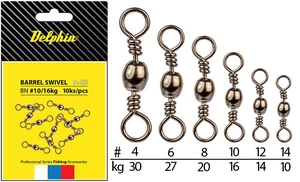 Delphin obratlík barrel swivel a-02 10 ks-velikost 8 / nosnost 20 kg