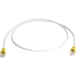 RJ45 (křížený) síťový kabel CAT 6A S/FTP 1.00 m šedá samozhášecí, s ochranou Telegärtner