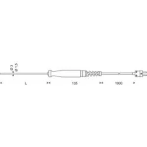 Teplotní čidlo Greisinger GTF 1200, typ K, -200 až +1150 °C, 100940