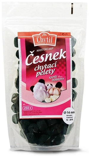 Chytil chytací pelety s dírkou 250 g - příchuť česnek - průměr 14 mm