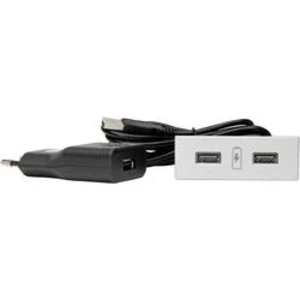 Vestavná zásuvka Kopp 939731017 s USB, IP20, hliník