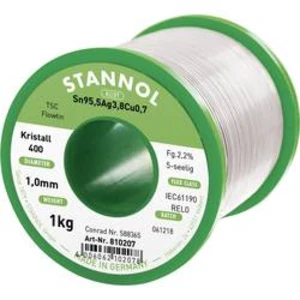 Cínová pájka PBF, Sn95,5Ag3,8Cu0,7, Ø 1 mm, 1000 g, Stannol Flowtin TS