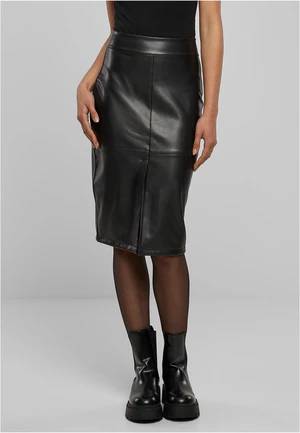 Women's pencil skirt made of synthetic leather black