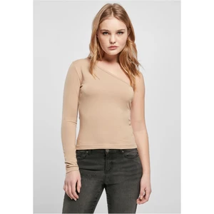 Women's asymmetrical long-sleeved bundle beige