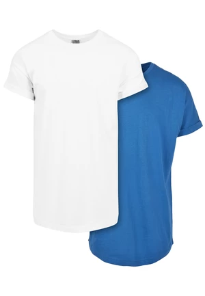Pre-Pack Long Shaped Turnup Tee 2-Pack White + Sport Blue