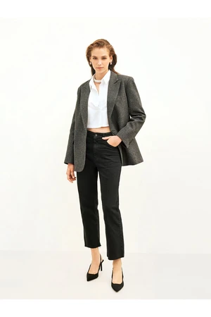 LC Waikiki Women's Straight Long Sleeve Blazer Jacket