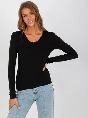 Black women's classic sweater with viscose