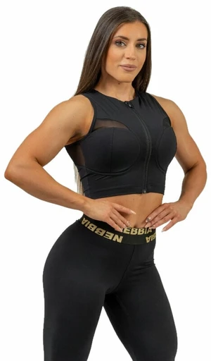 Nebbia Compression Push-Up Top INTENSE Mesh Black/Gold M Fitness T-Shirt