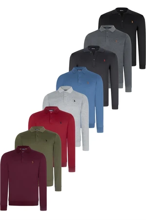 SET OF EIGHT V4007 DEWBERRY MEN'S SWEATSHIRT-BLACK-NAVY-ANTHRACITE-GRAY-BURGUNDY-INDIGO-KHAKI-PURPLE