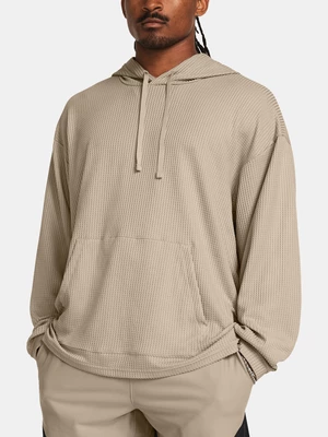 Světle hnědá sportovní mikina Under Armour UA Rival Waffle Hoodie